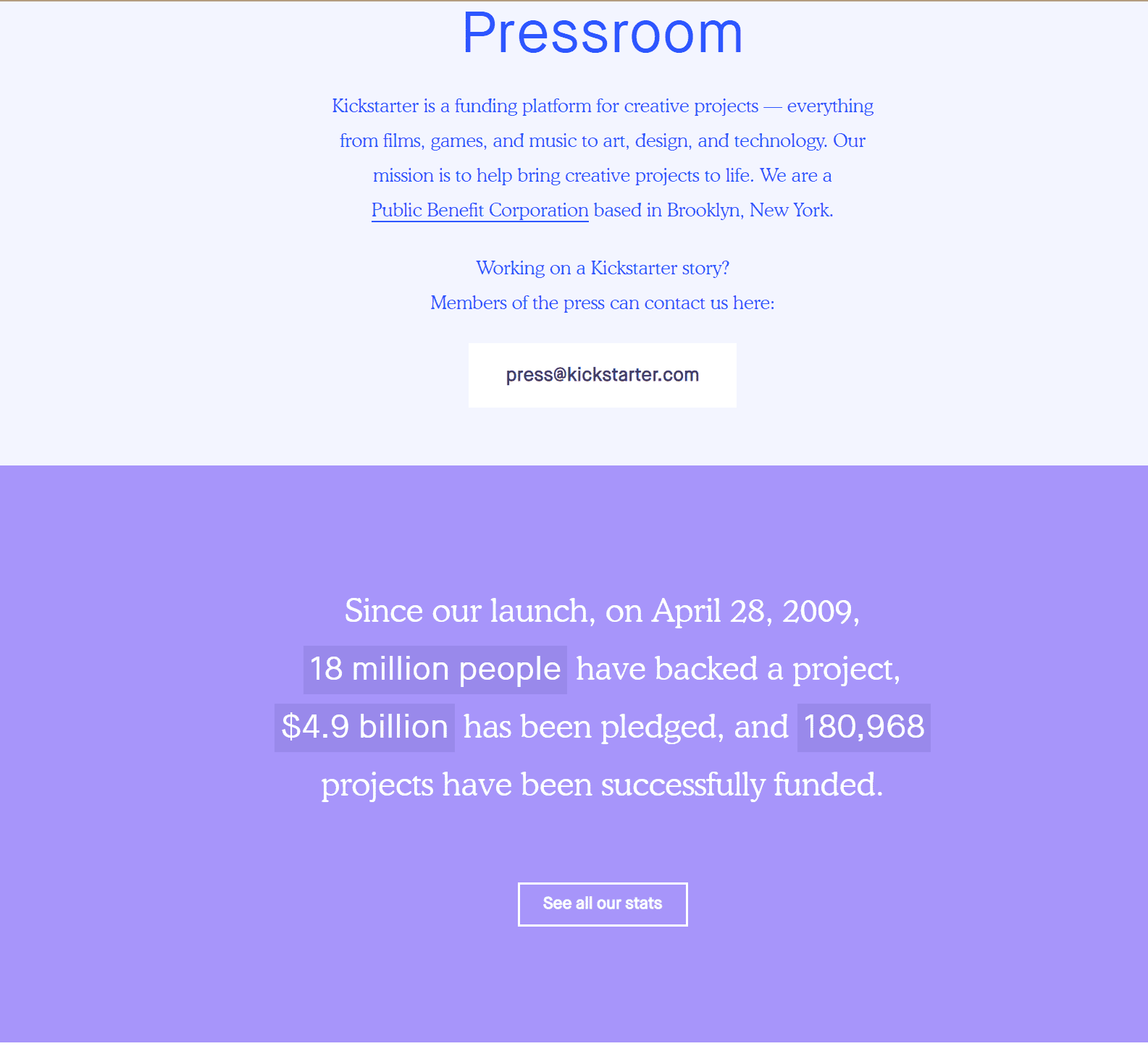 Kickstarter press kit