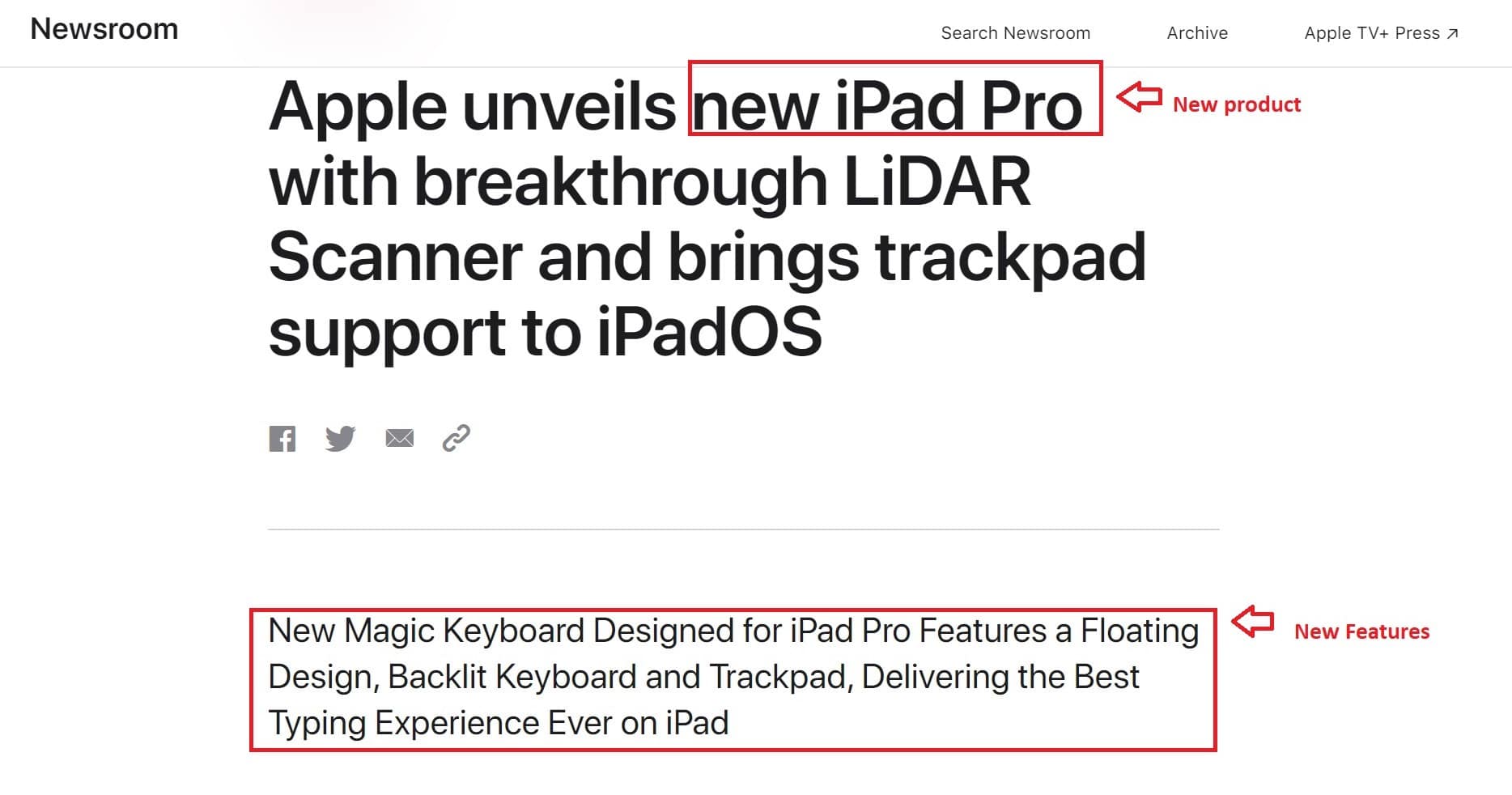 Apple press release example