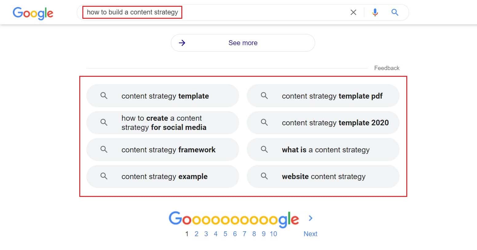 related keywords on google