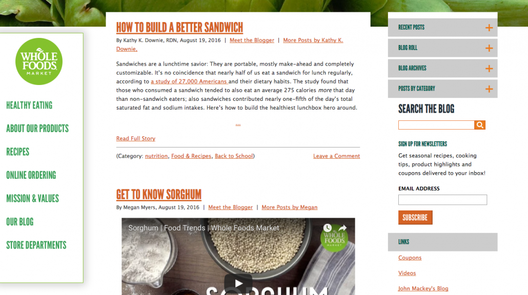 Whole Foods Screenshot