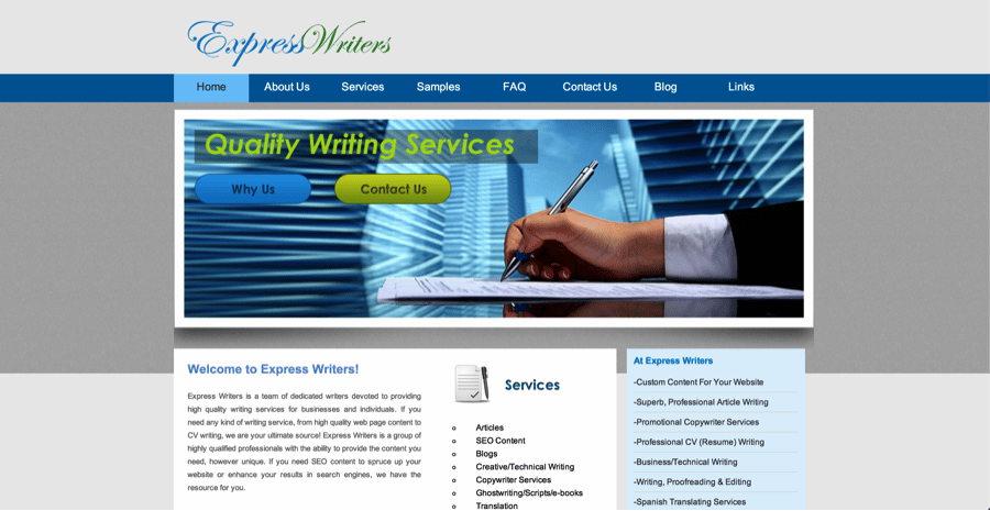 Express Writers 2011 Website