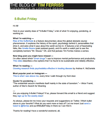 tim ferriss email