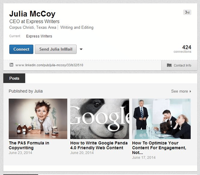 LinkedIn profile