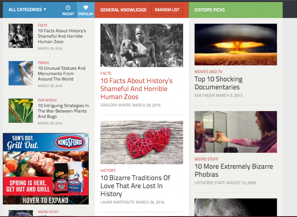 Listverse Screenshot