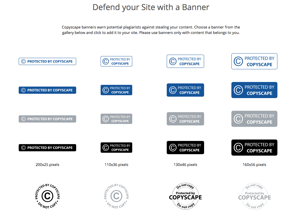 Copyscape Banner Screenshot