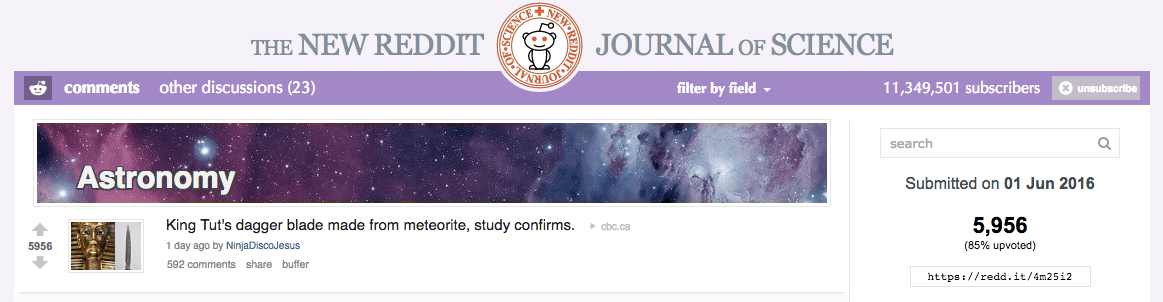 sub-reddit screenshot