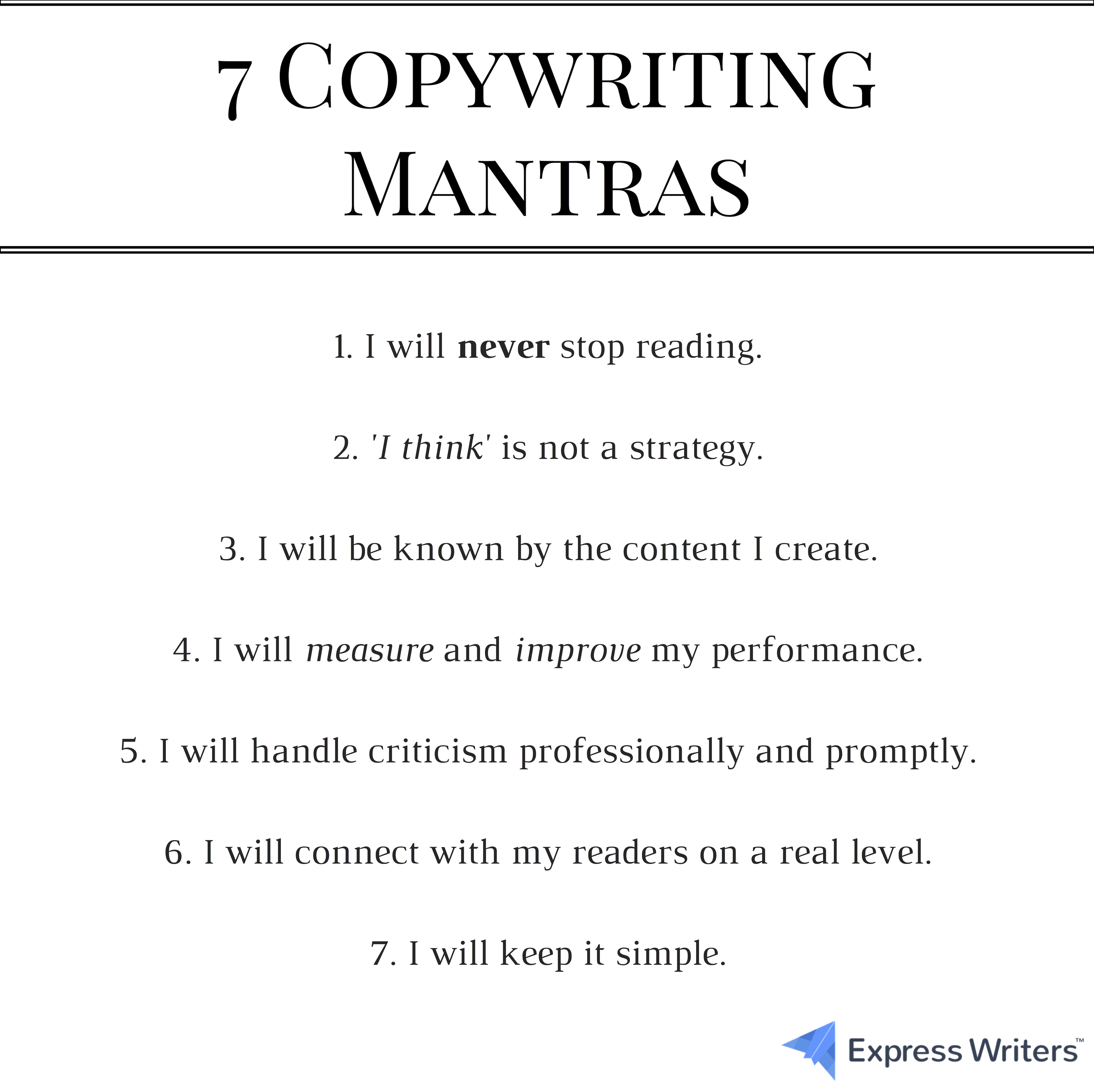 leading copywriting mantras