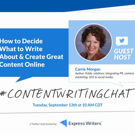 #ContentWritingChat Recap: How to Decide What to Write About & Create Great Content Online with Carrie Morgan