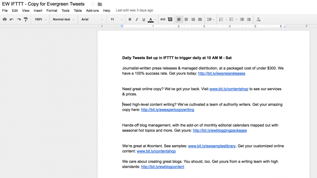 ifttt tweets