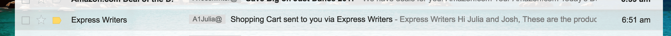 shopping cart email notification