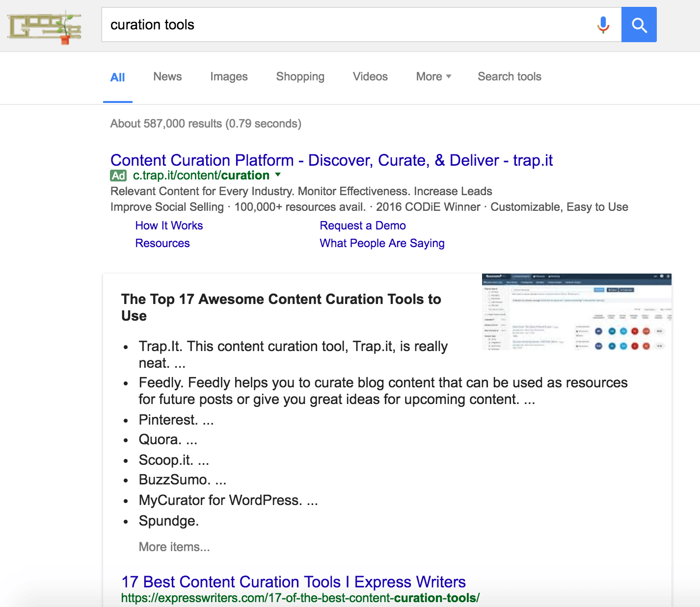 featured snippet content curation