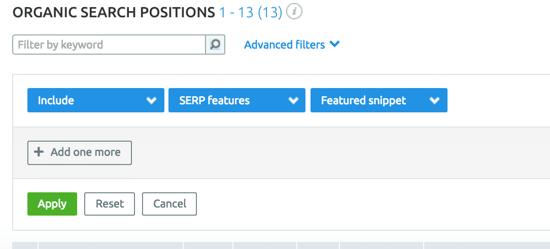 find your featured snippet ranking