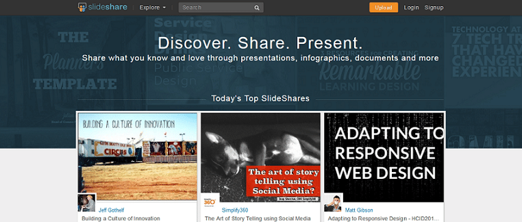 slideshare home page