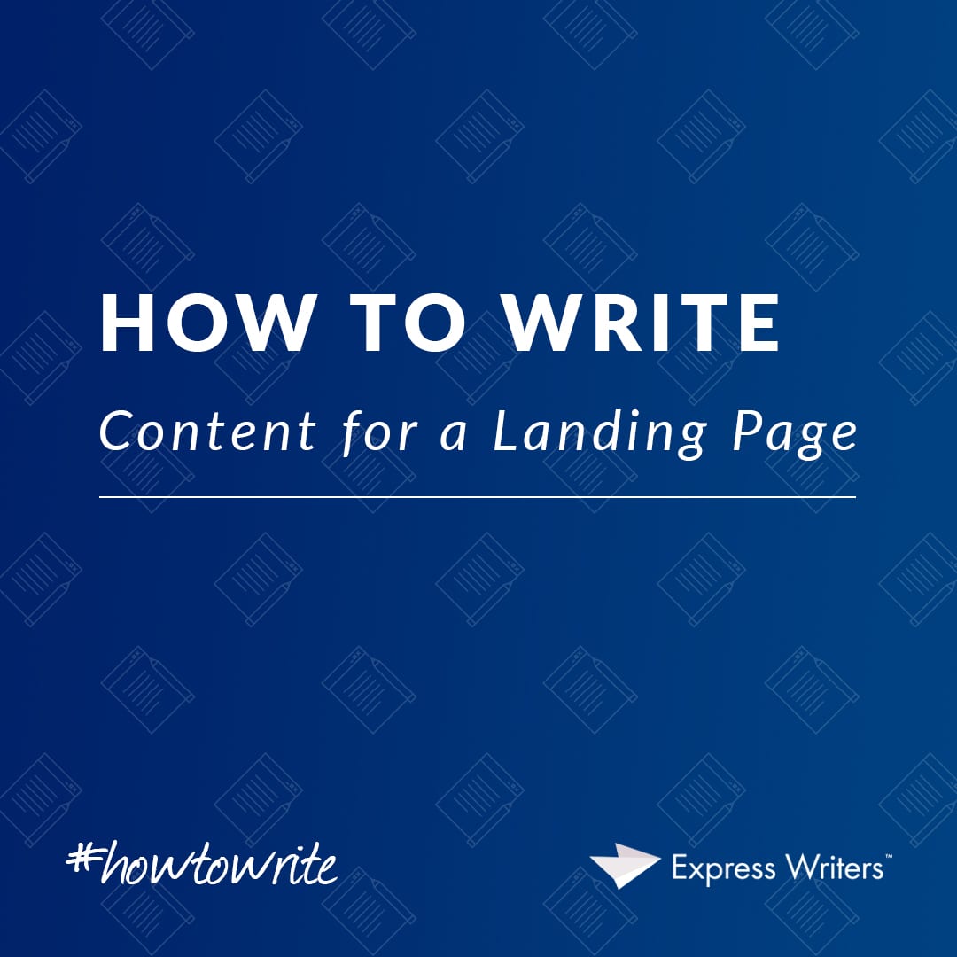 how to write content for a landing page