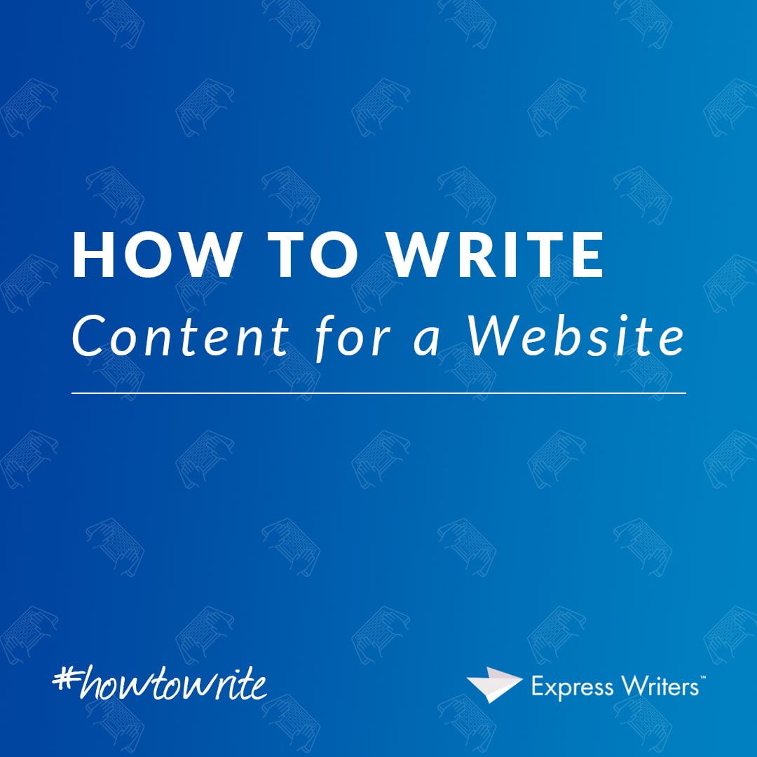 how to write content for a website