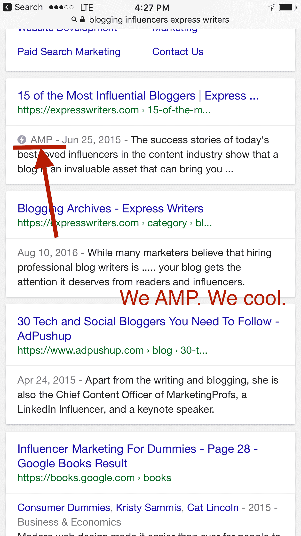 express writers is AMP friendly