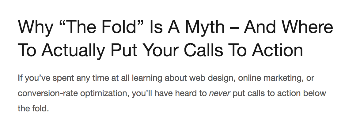 why the fold is a myth