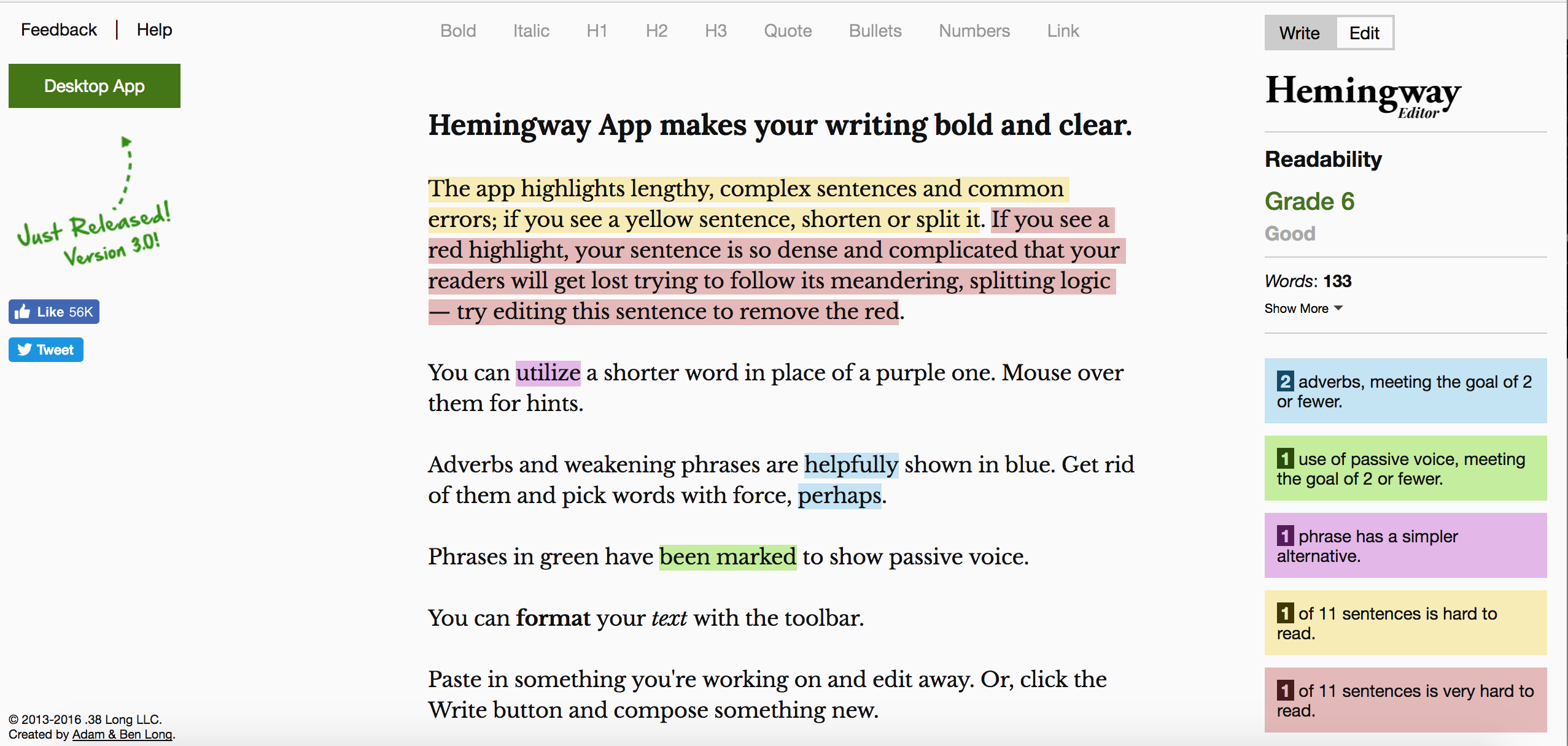 hemingway app