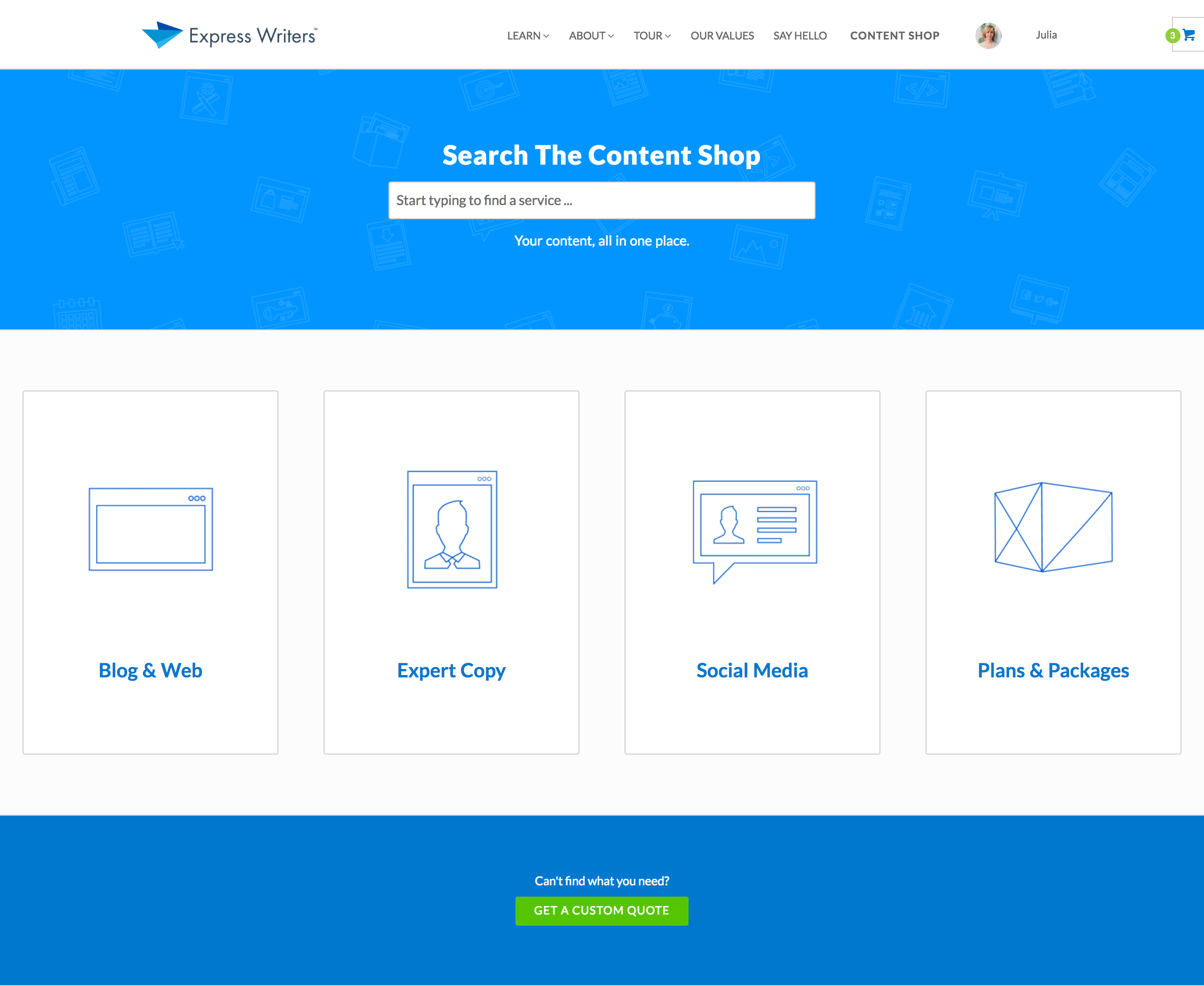 content shop express writers