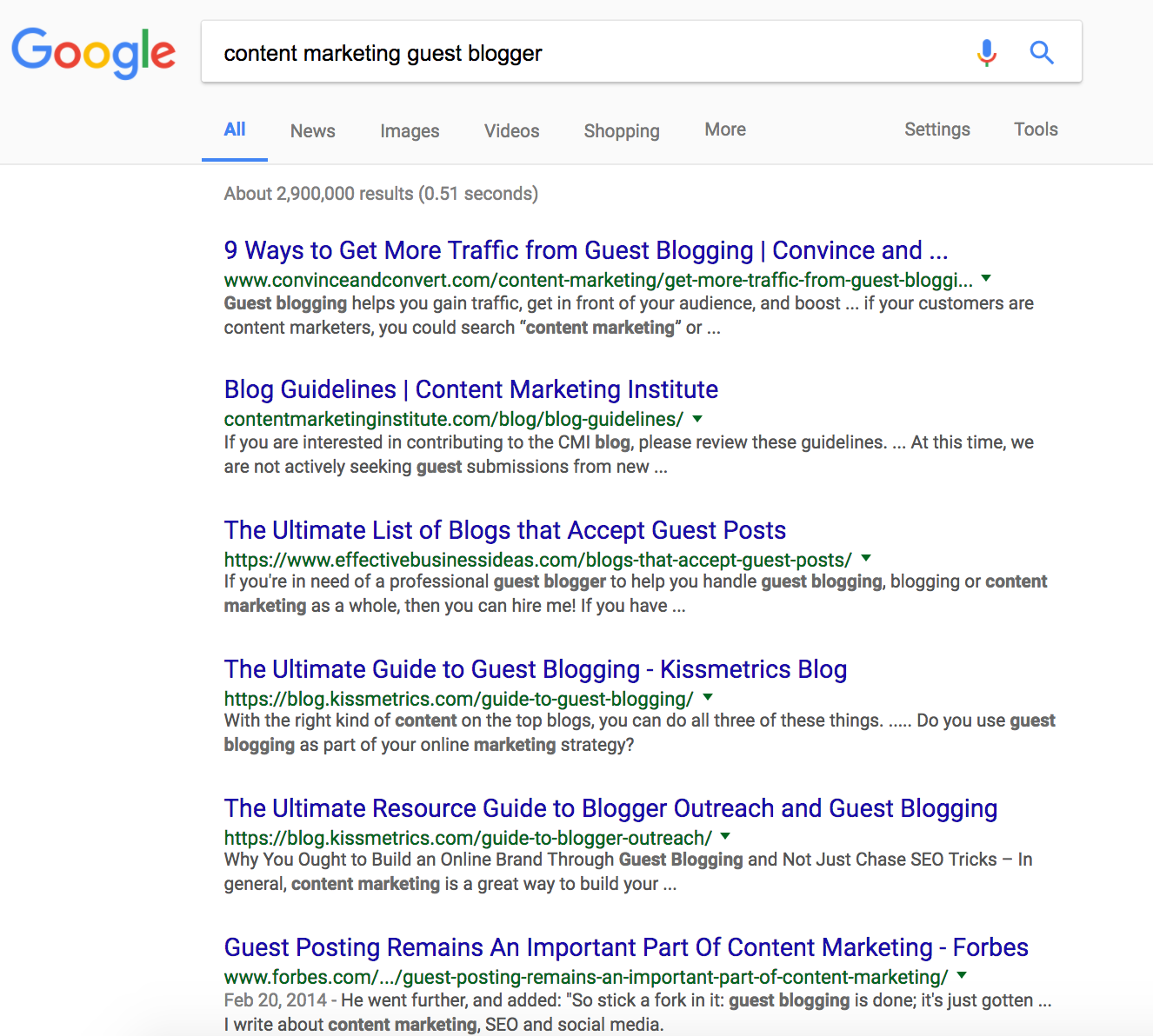 keyword search for guest blogger