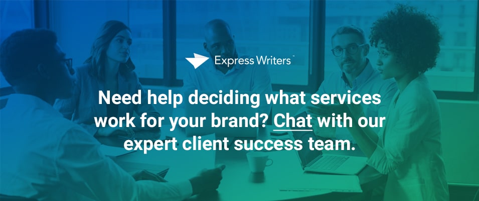 Chat with Express Writers client success team