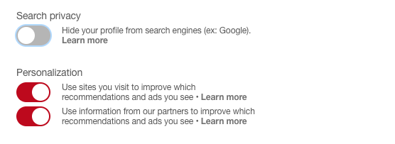 Search Privacy PInterest