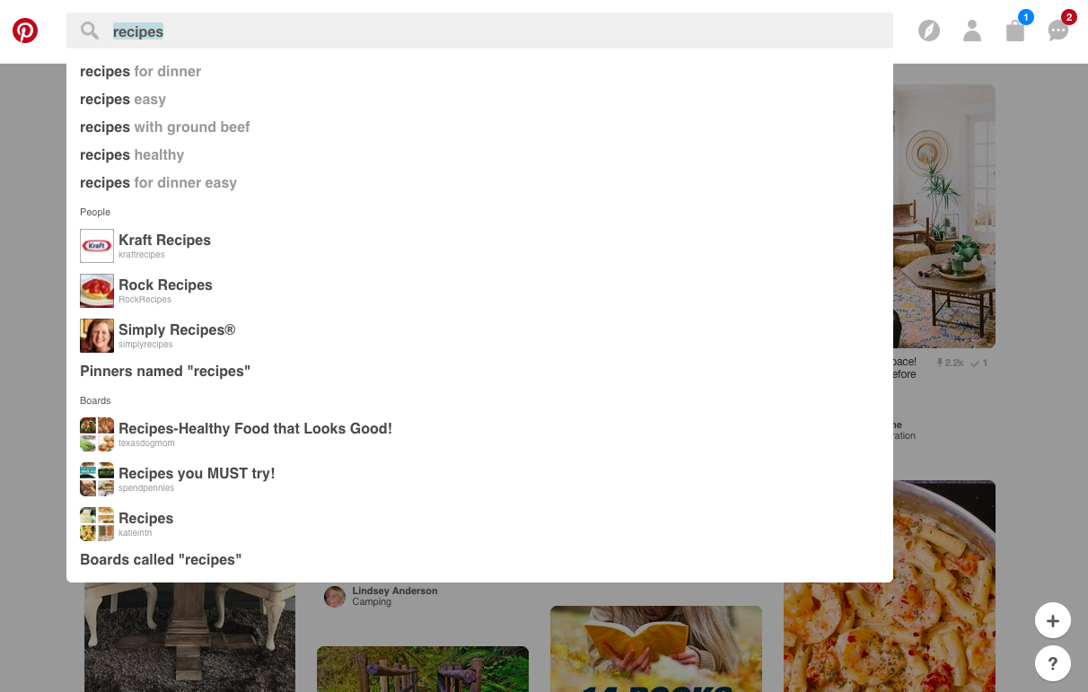 keyword search pinterest