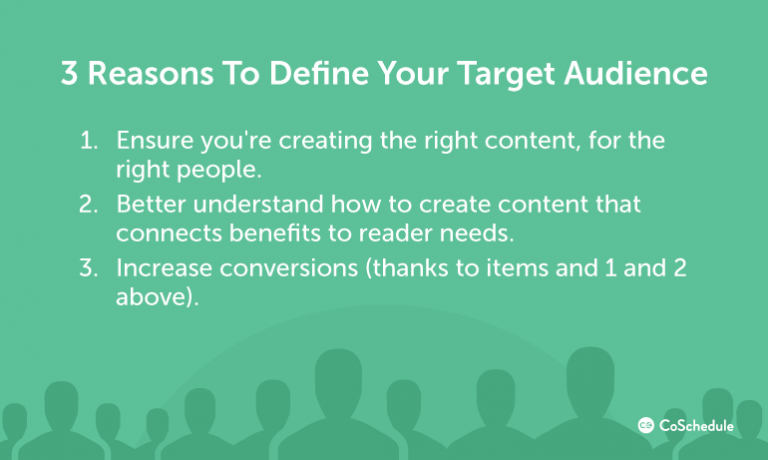 Three Reasons to Define Your Target Audience