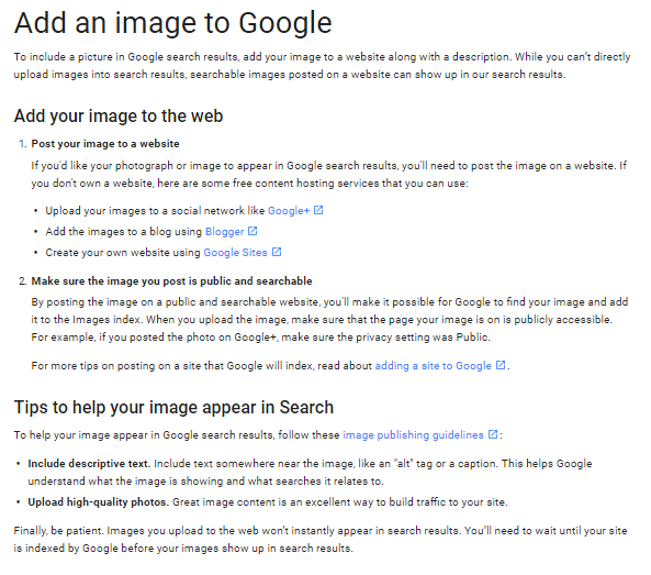 adding an image to google
