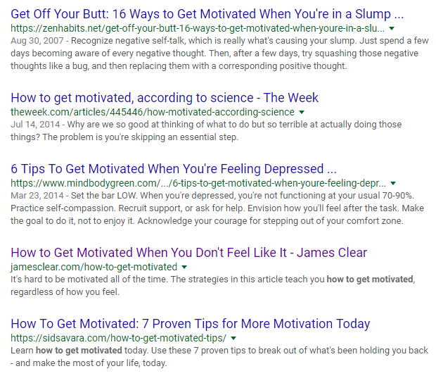 getting motivated