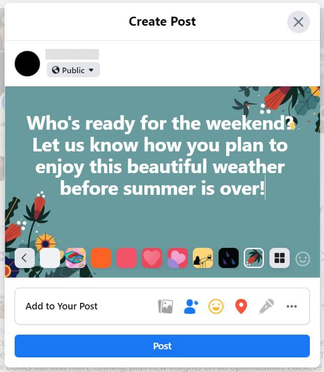 facebook post