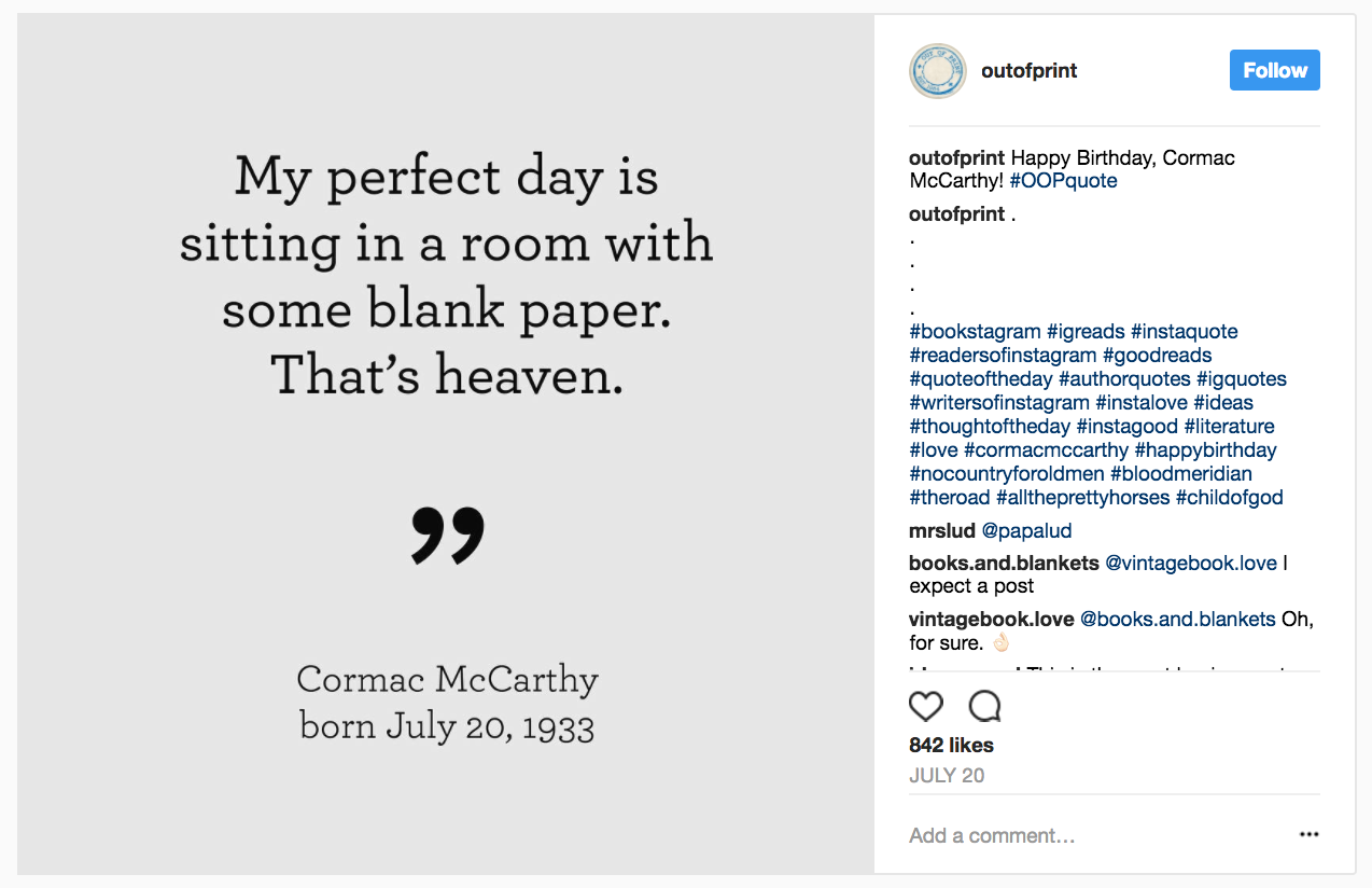 out of print instagram