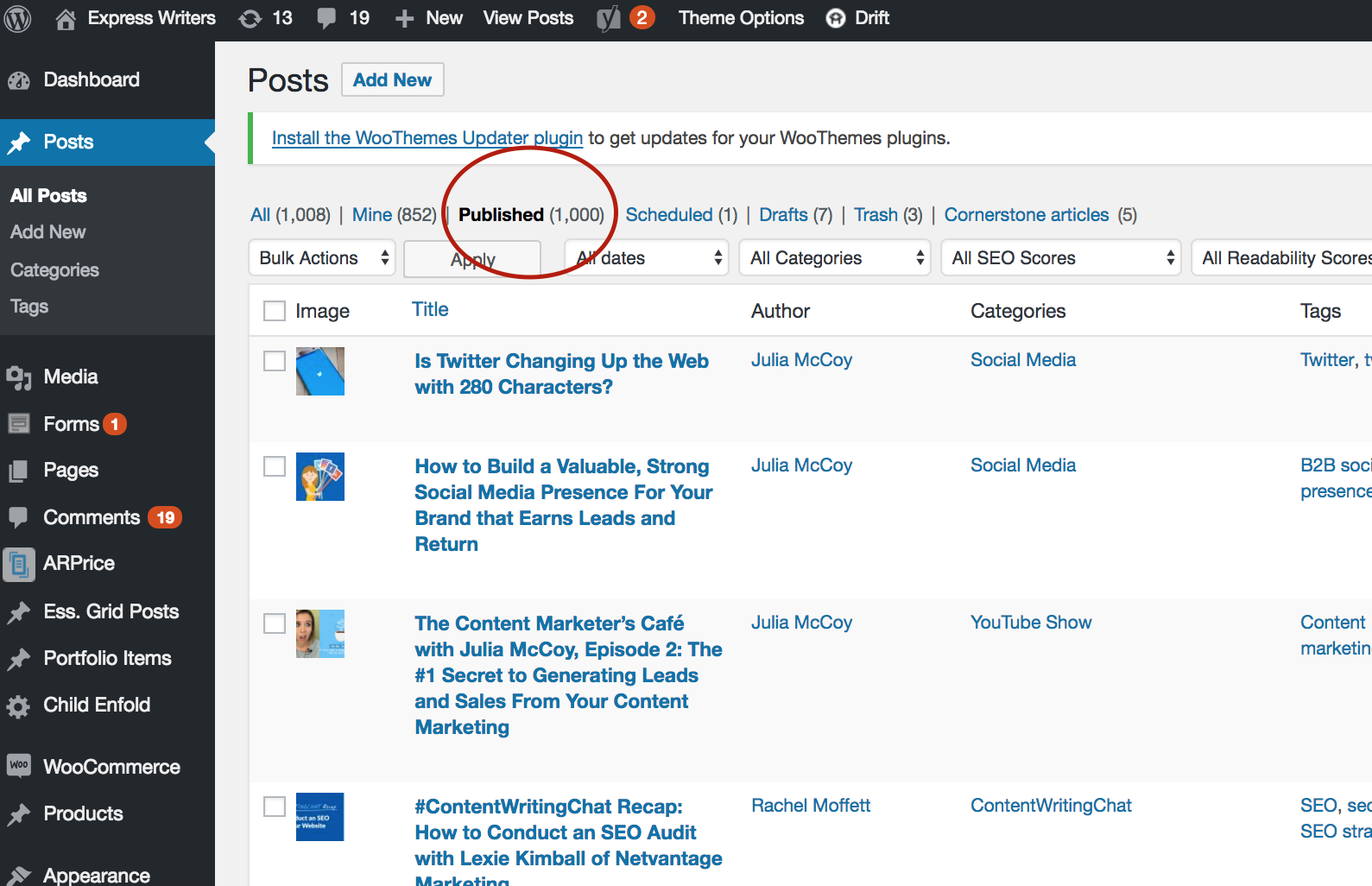 write blog 1000 post