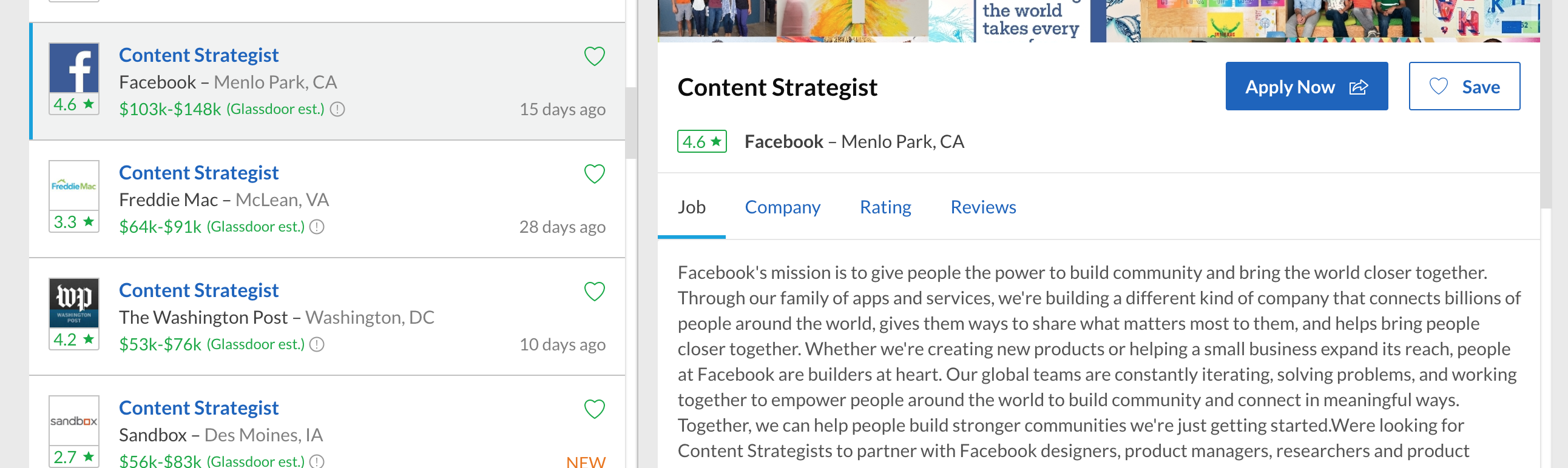 facebook content strategist hiring