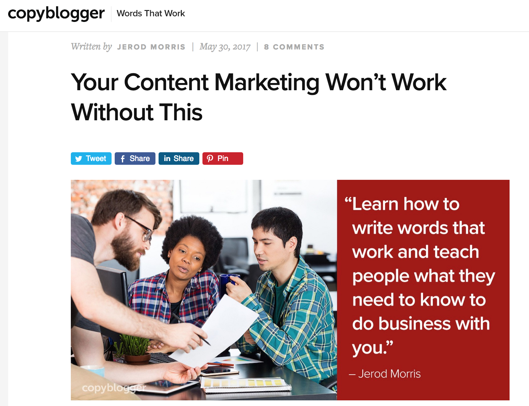 copyblogger top shared post