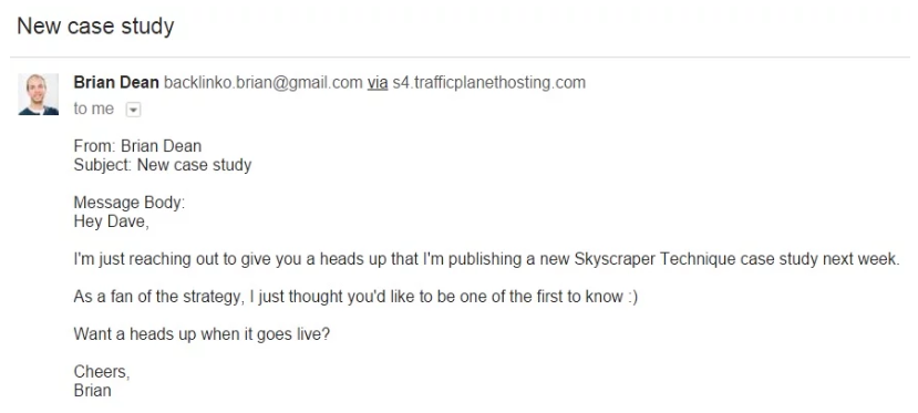 Brian Dean email outreach