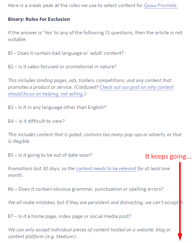 quuu promotion criteria