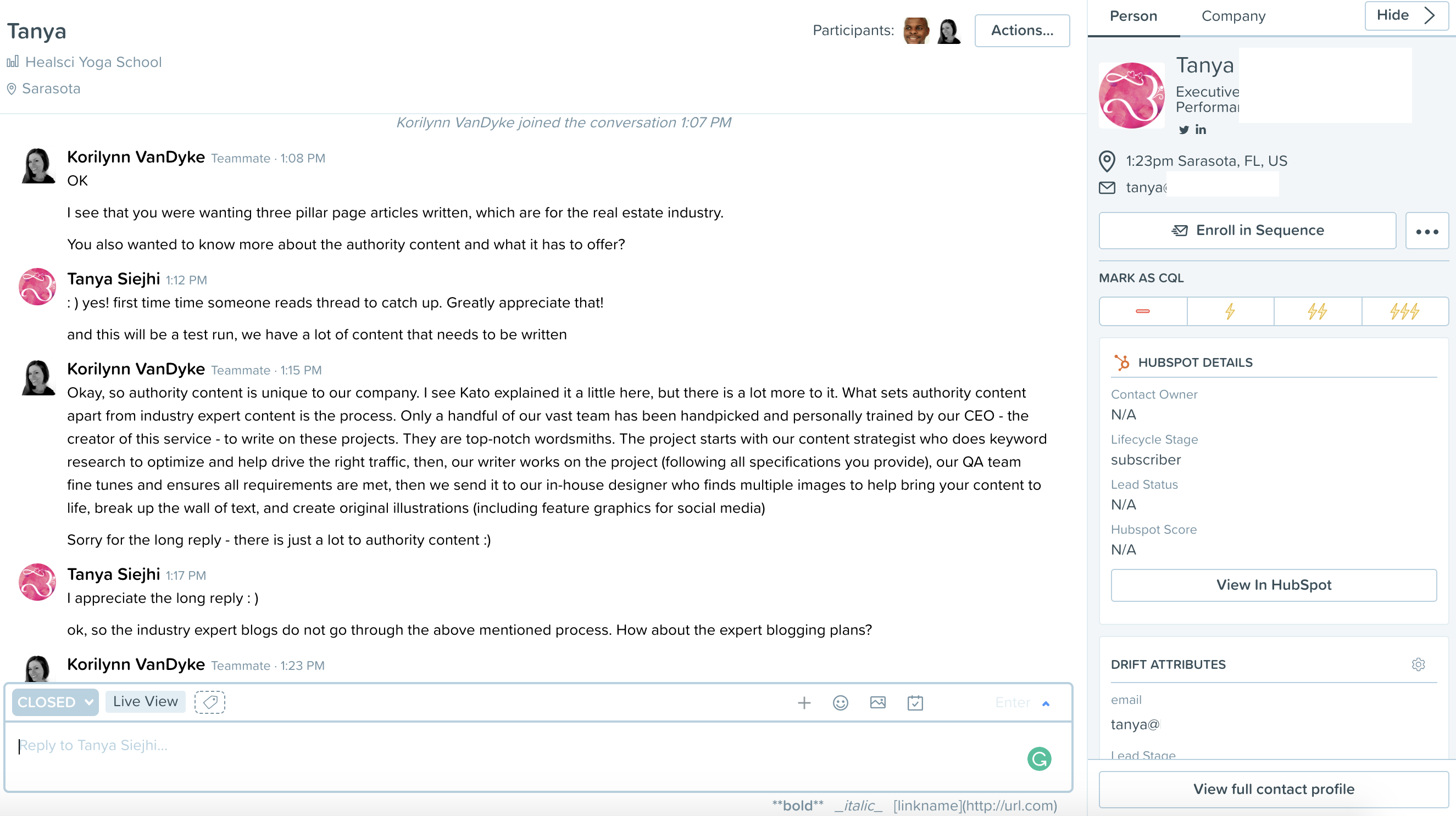 express writers drift chat