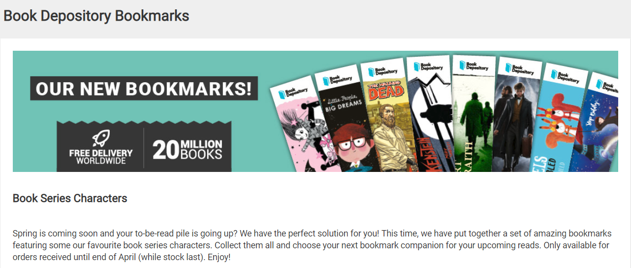 book depository bookmarks
