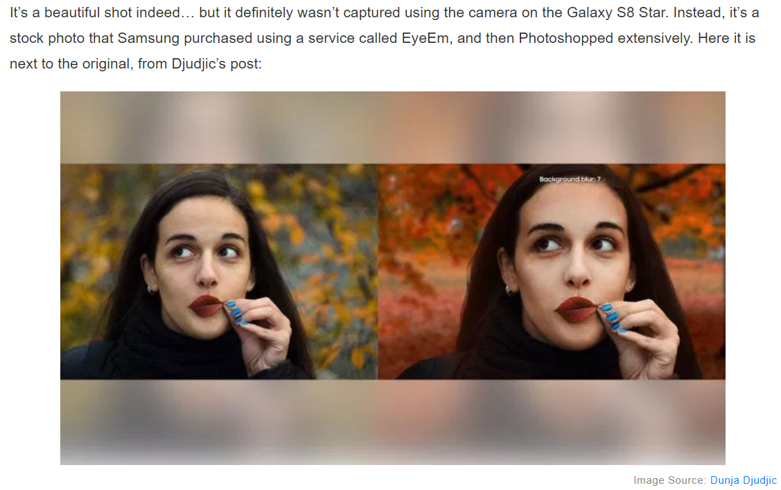 don't make up stories like what Samsung did