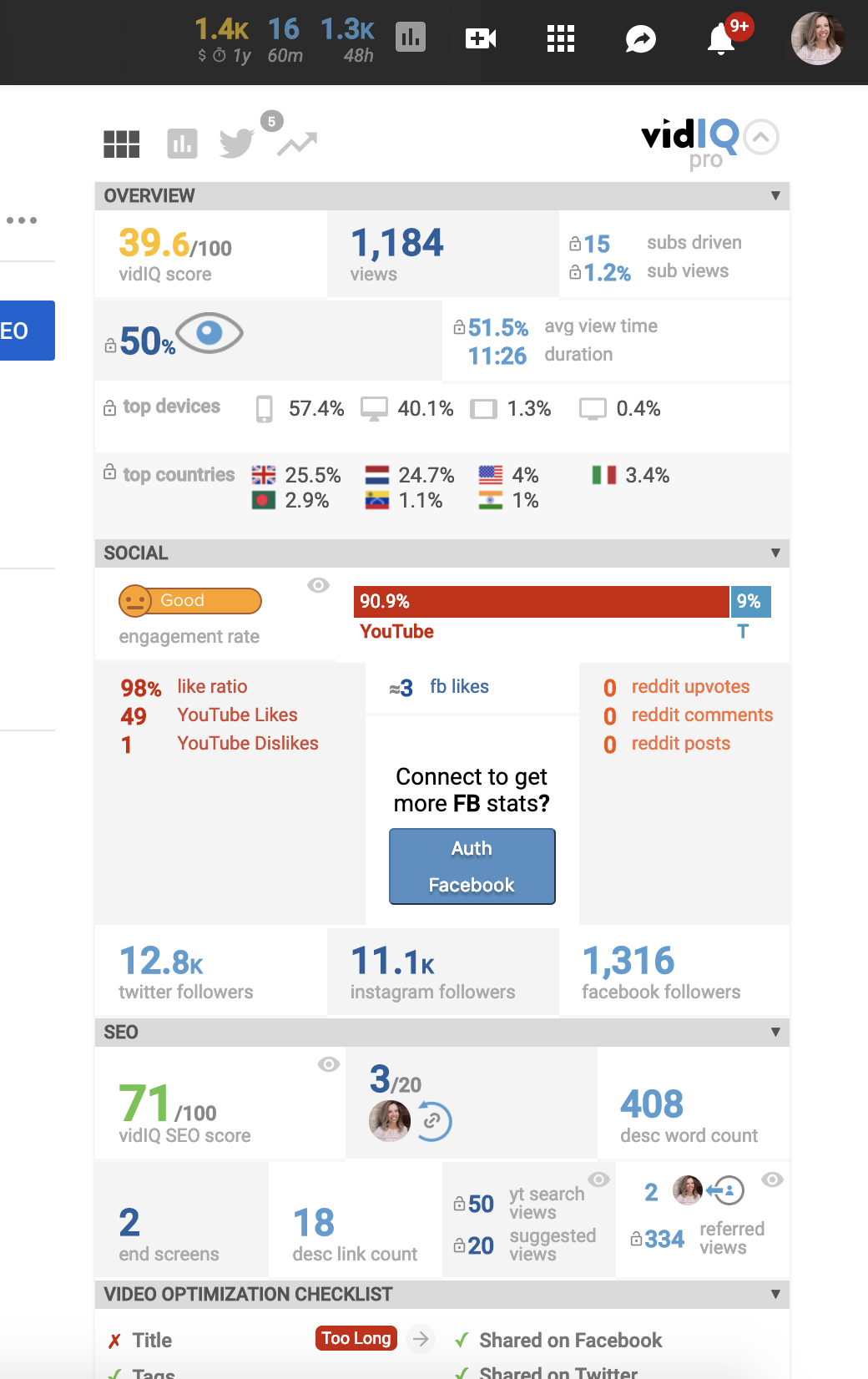 example of vidiq