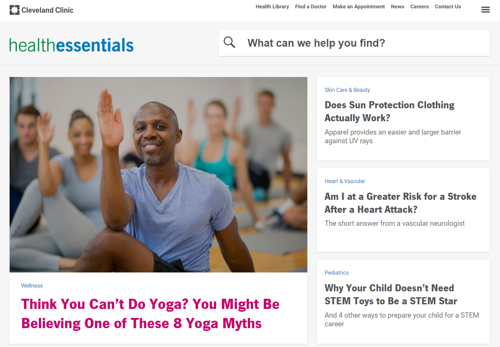 Cleveland Clinic's Health Essentials blog
