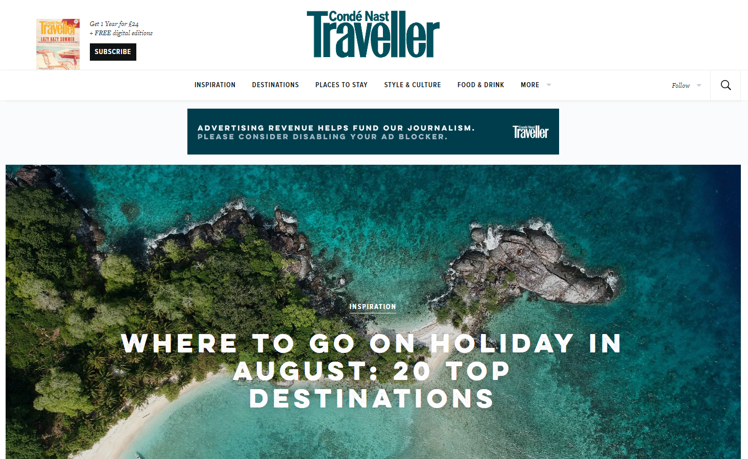 Travel news media sites like CNTraveller.com dropped by 18%.