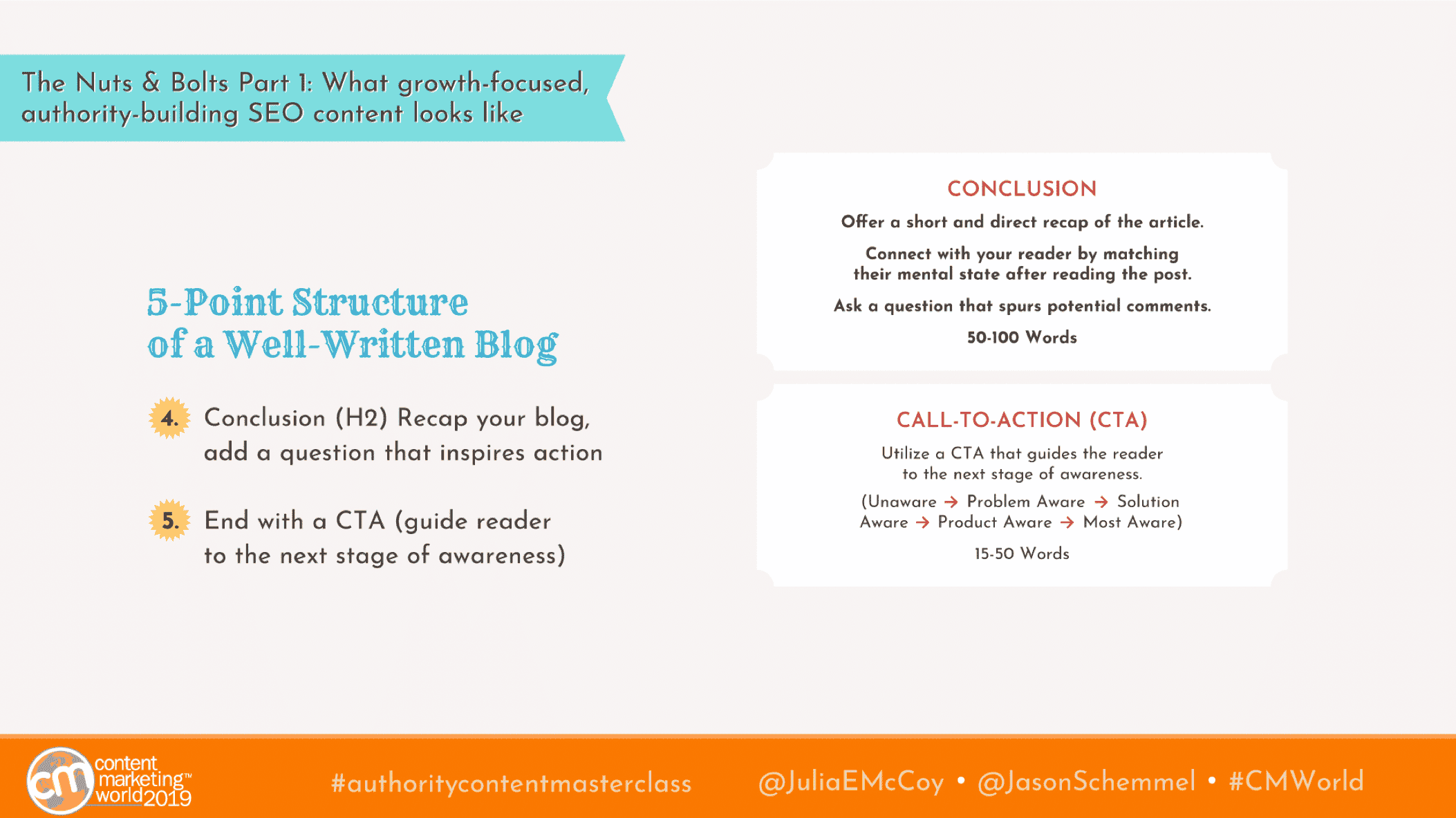 julia mccoy five point structure of a well written blog