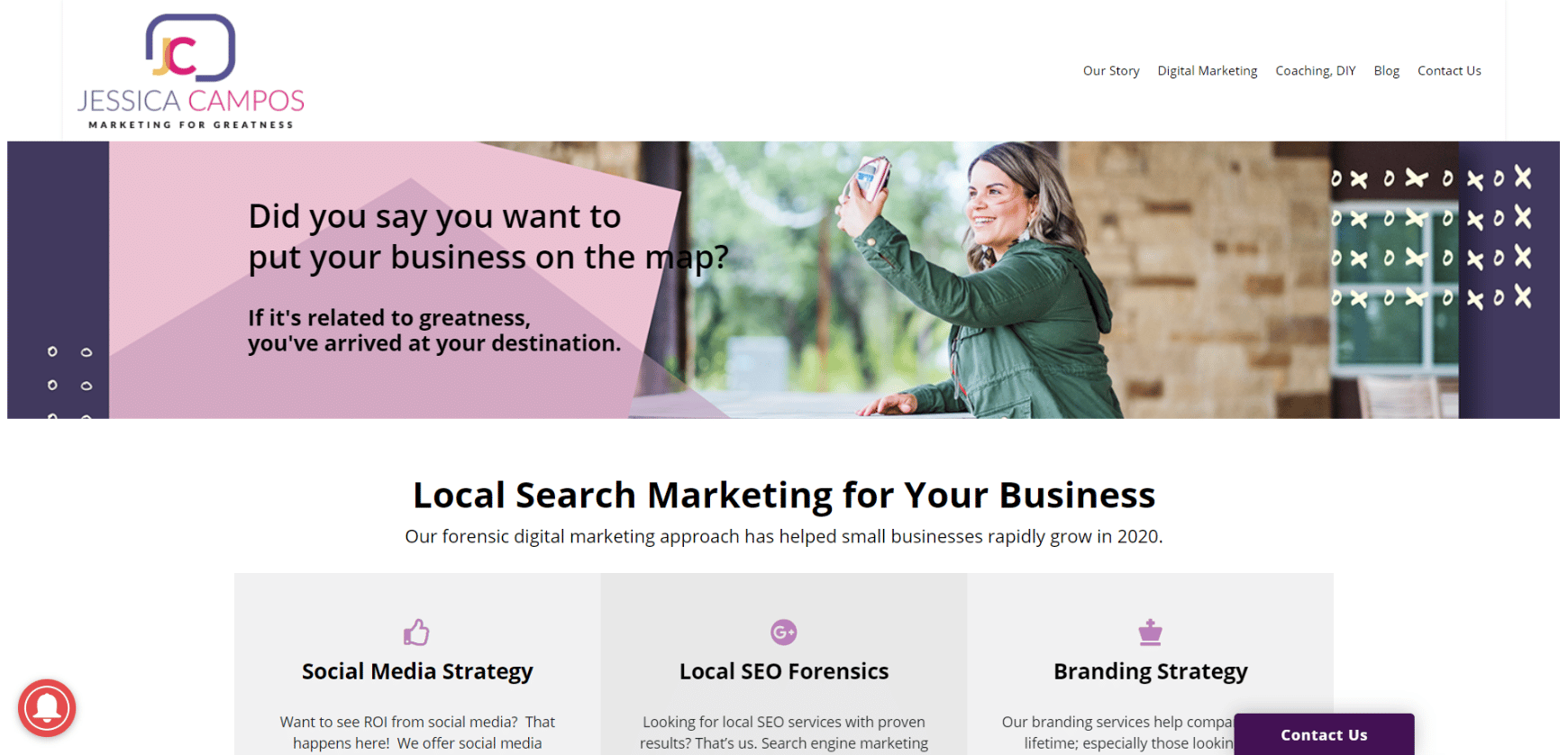 marketing for greatness home page