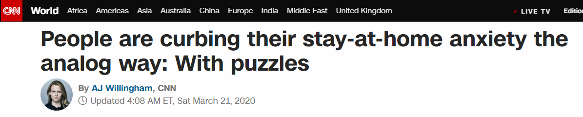 impact of pandemic - puzzles are huge