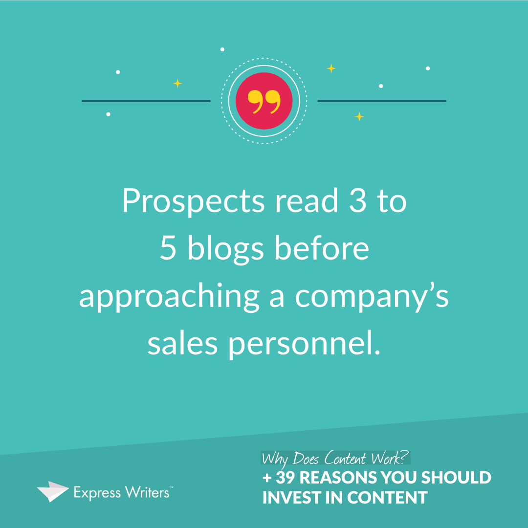 Prospects read 3-5 blogs before talking to sales