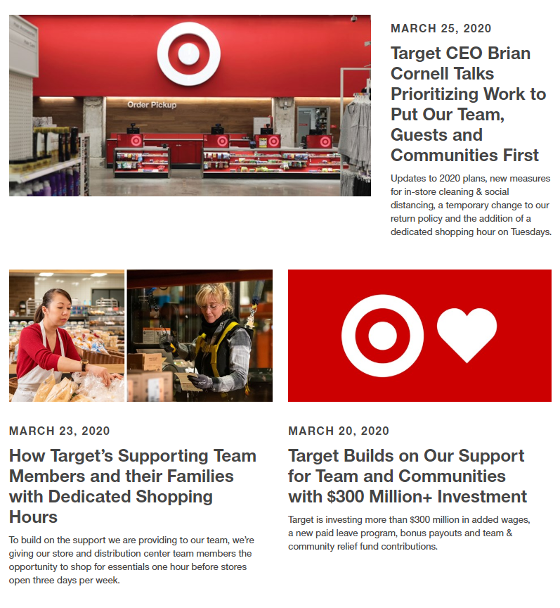 Target's empathetic response to the pandemic