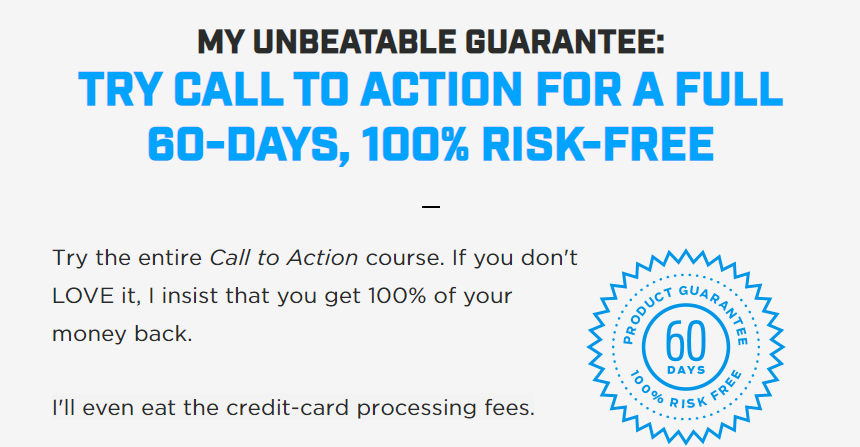 money back guarantee landing page example