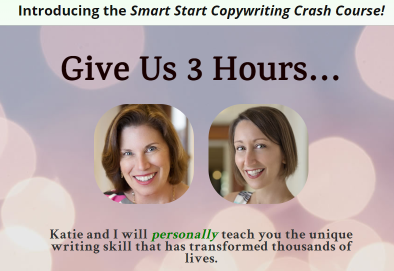 smart start copywriting crash course landing page example